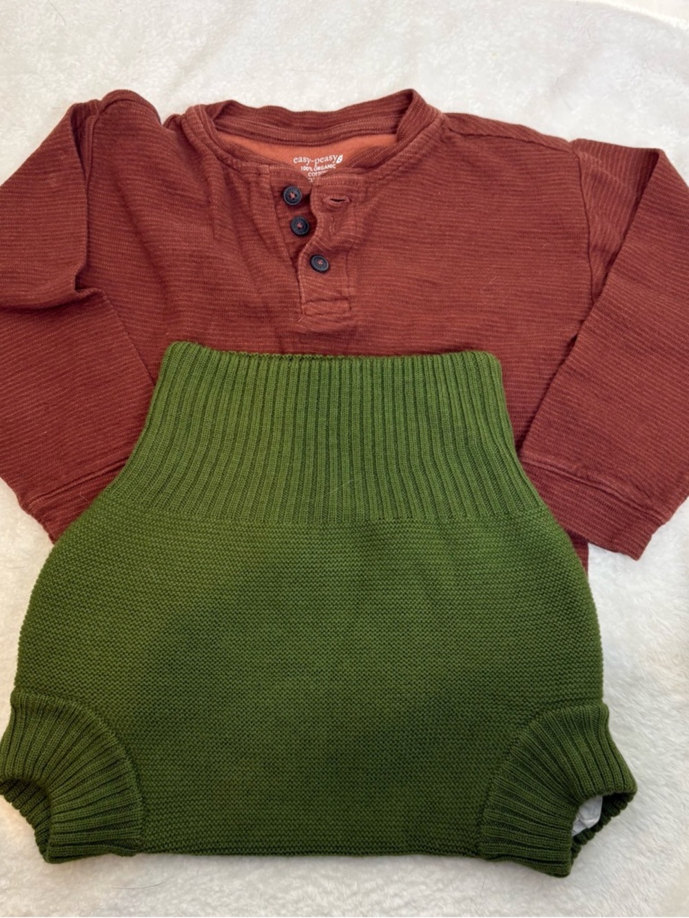 Pooters Merino Wool Shorts Size 5 Kids & 5T Easy Peasy Organic Cotton Top